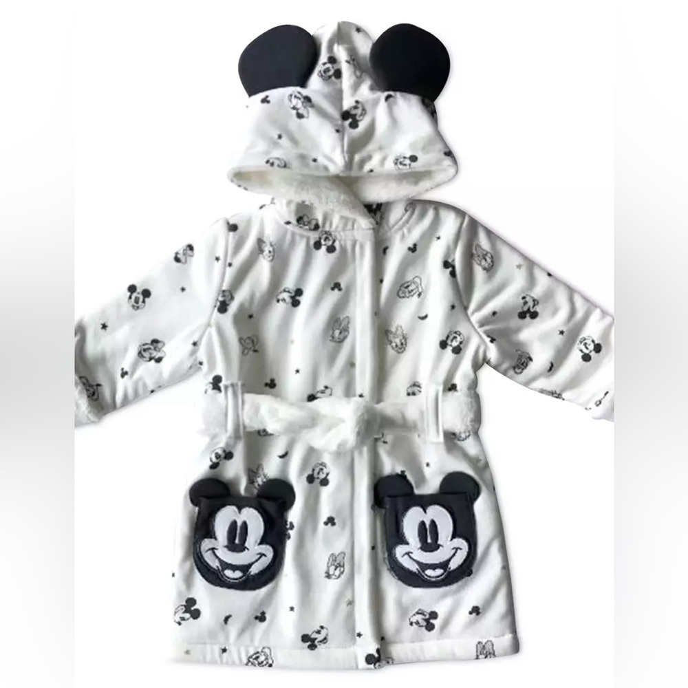 Disney Baby Mickey and Minnie Mouse Daisy and Donald Duck Plush Bath Robe 6-9 M